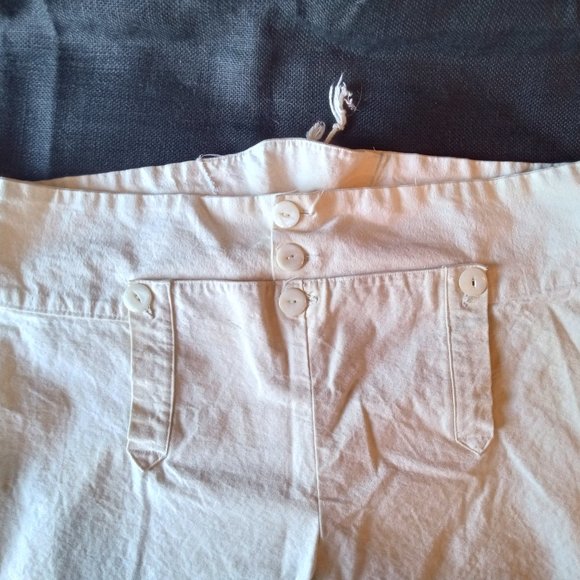 Rembrandt Leather Leisure Line Pants Civil War Reenactors Drop Fly Sailor Tousers Tan In